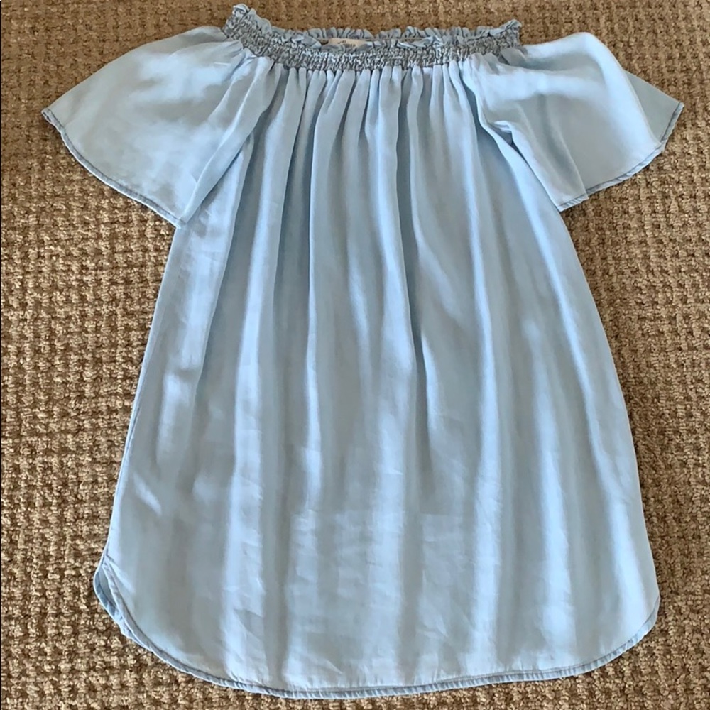 Chambray off the shoulder dress